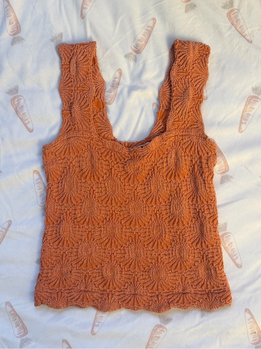 Free People Textured Knit Tank - Rust